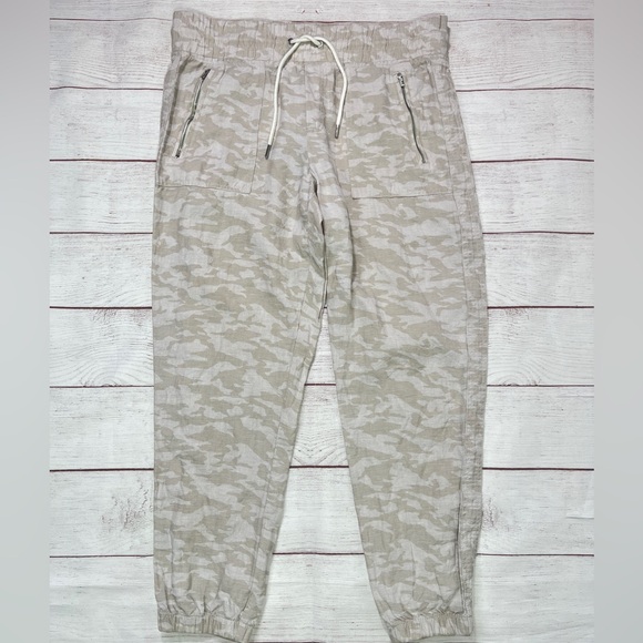 Athleta Cabo Tide Linen Jogger - 10 - Women's pants tan neutral camo beach - Picture 5 of 16